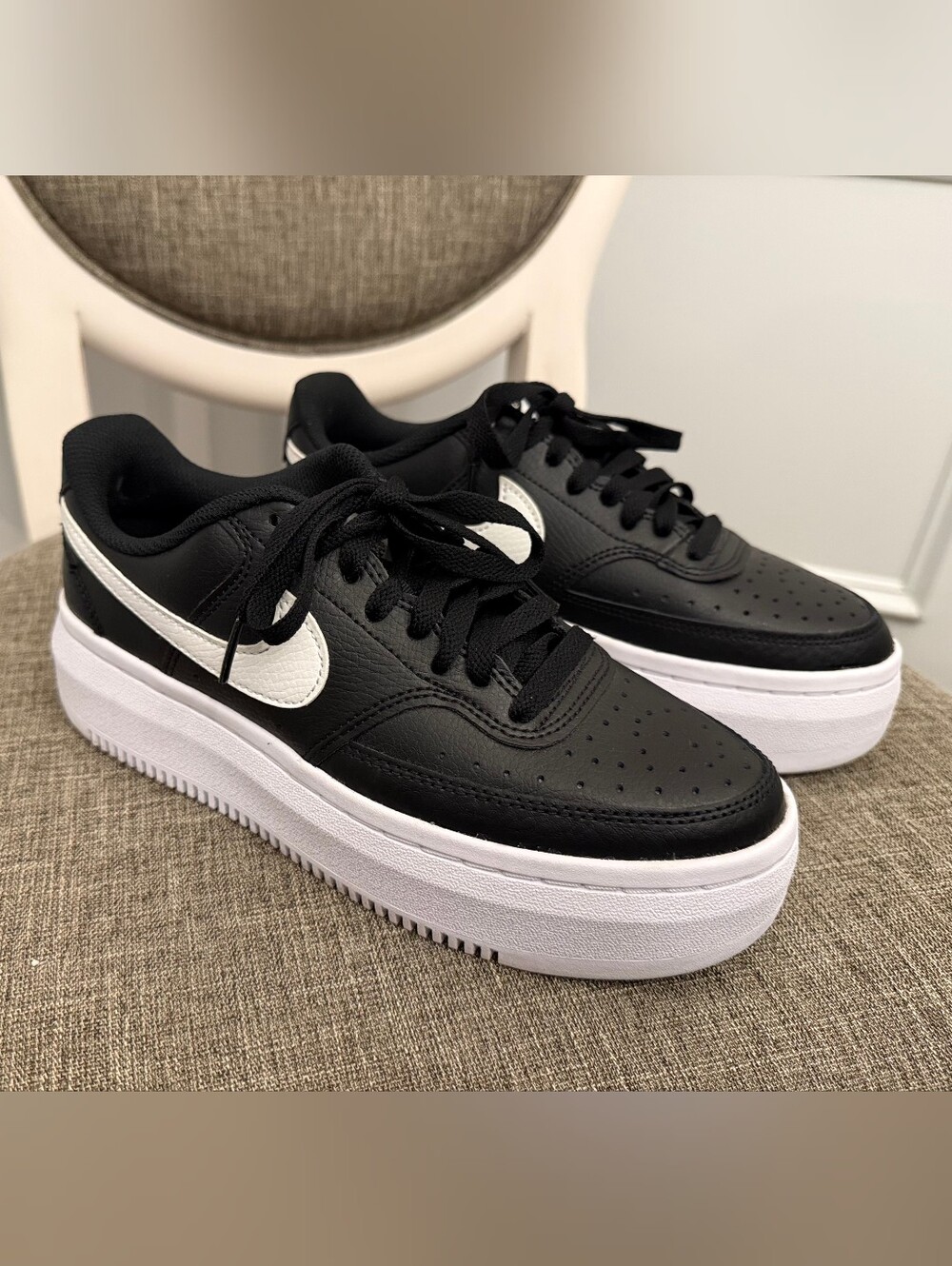 Nike Court Vision LTR Black And White Sneakers 8.5
